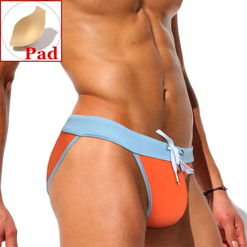 Desmiit Men's Low Rise Push Up Swim Briefs Swimwear