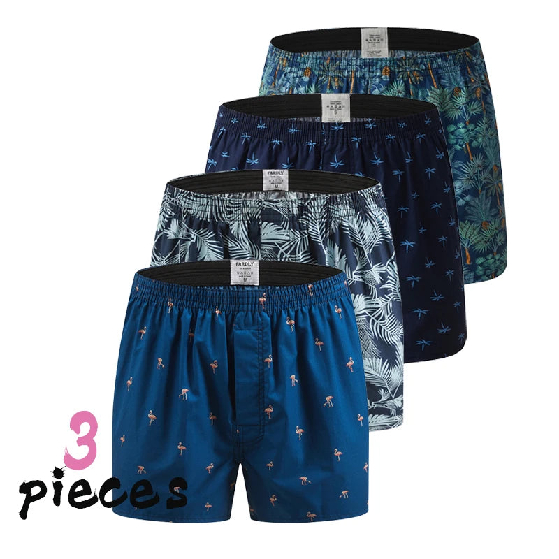 Men's Cotton Boxer Shorts Underwear (3-pack)