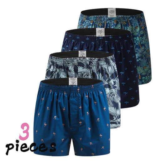 Men's Cotton Boxer Shorts Underwear (3-pack)