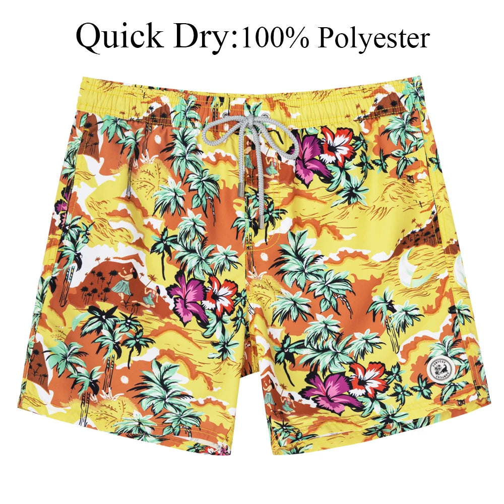 SURFCUZ Men's Board Shorts w/ Mesh Lining & Pockets Swimwear