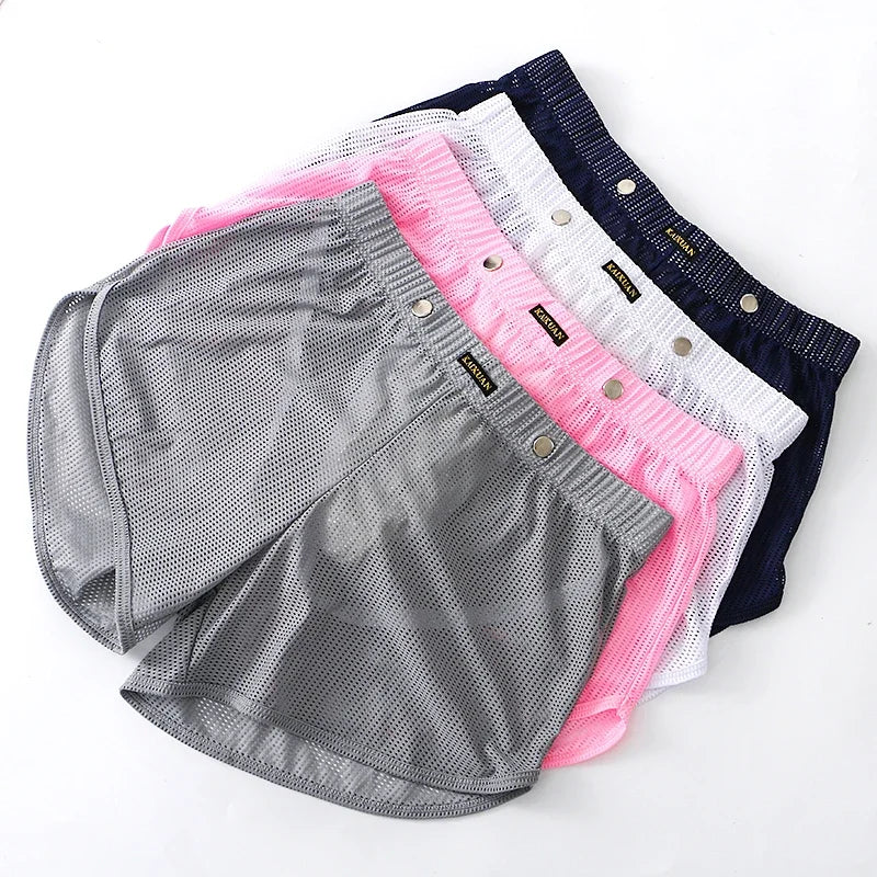 Men's Breathable Mesh Boxers Underwear With Enhancing Pouch