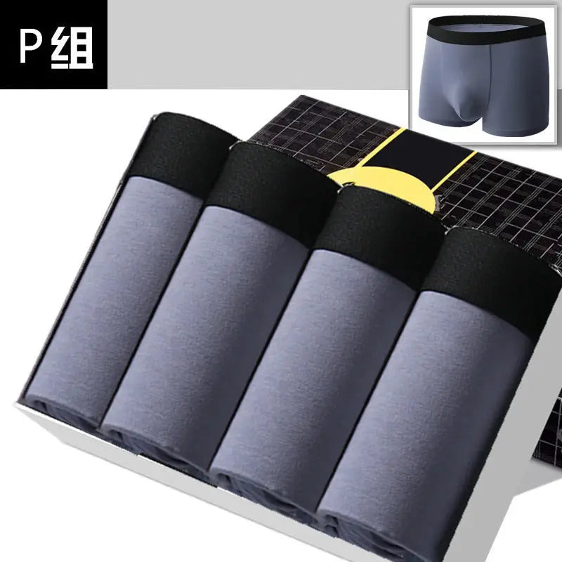 SKY HERO Men's Cotton Thermal Boxers (4 pack) (Plus Sizes)
