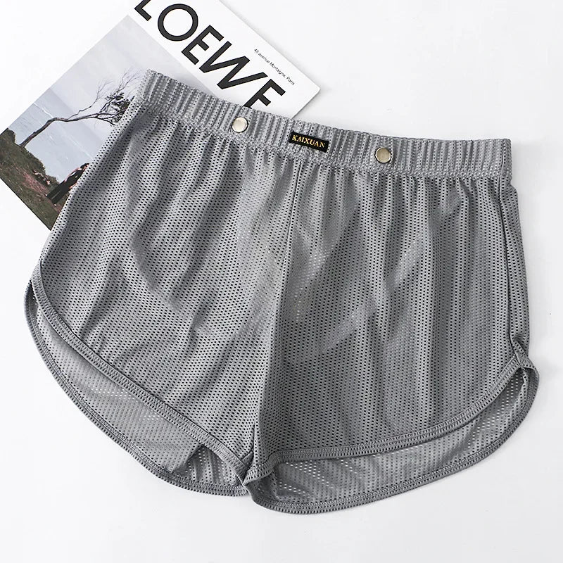 Men's Breathable Mesh Boxers Underwear With Enhancing Pouch