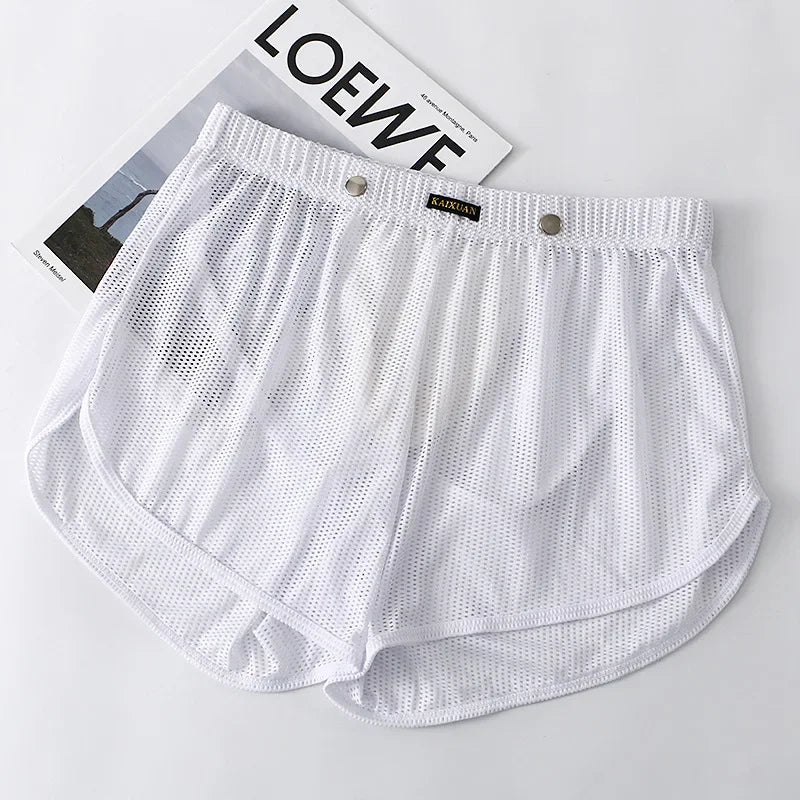 Men's Breathable Mesh Boxers Underwear With Enhancing Pouch