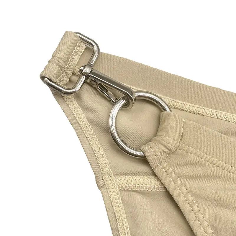 Men's Metal Lock Bikini Brief Swimming Trunks Swimwear
