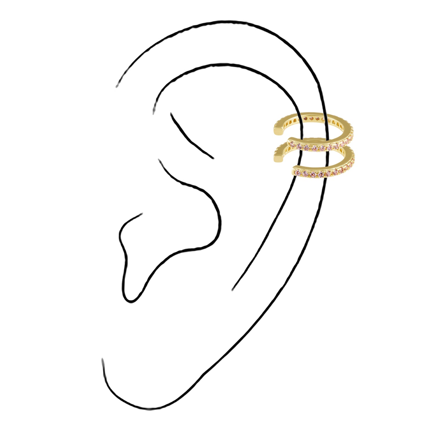 Sparkle Pave Ear Cuff Light Pink