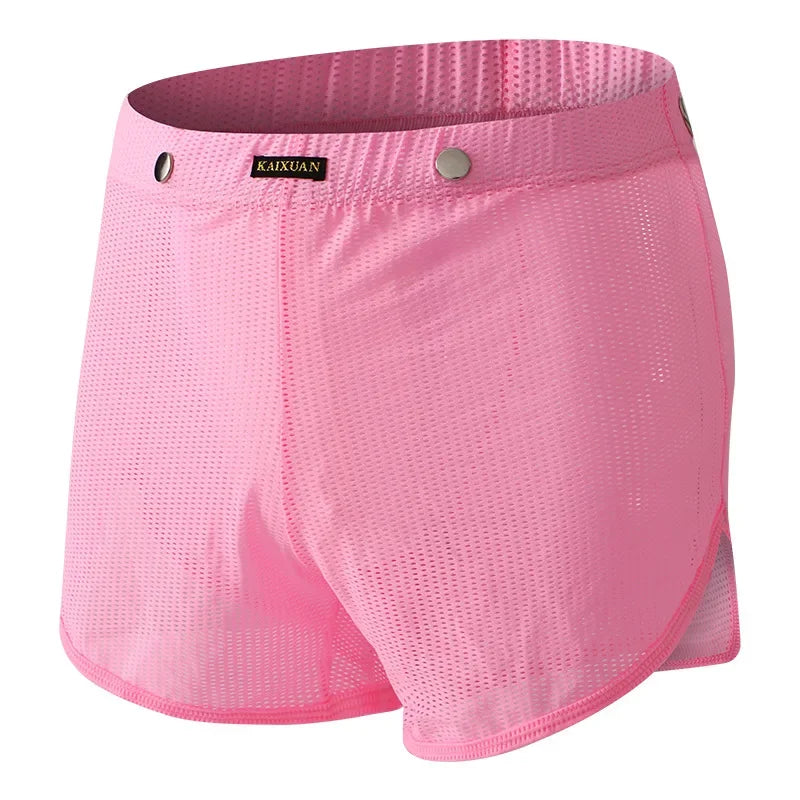 Men's Breathable Mesh Boxers Underwear With Enhancing Pouch