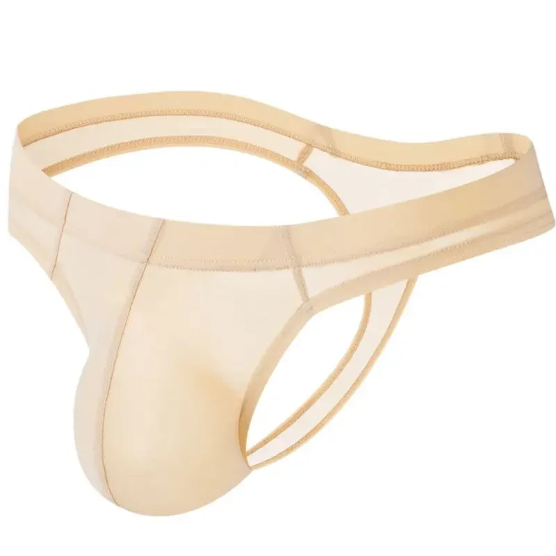 JOCKMAIL Men's Ultra-Thin Ice Nylon Bikini Briefs Thong Underwear