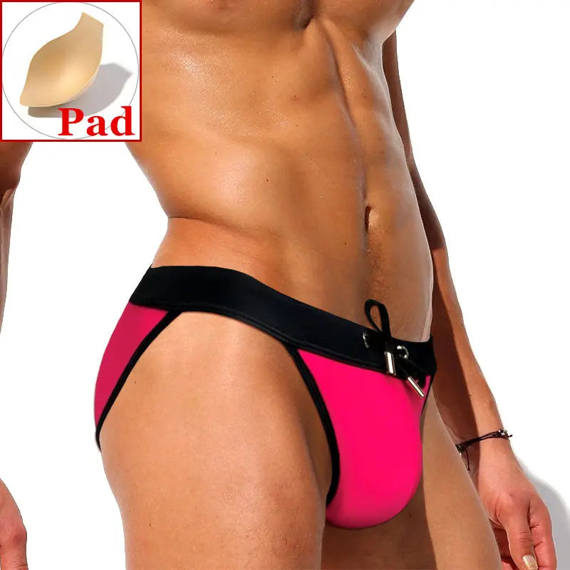 Desmiit Men's Low Rise Push Up Swim Briefs Swimwear