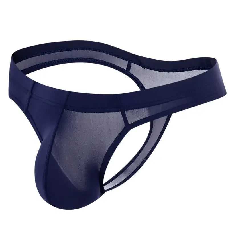 JOCKMAIL Men's Ultra-Thin Ice Nylon Bikini Briefs Thong Underwear