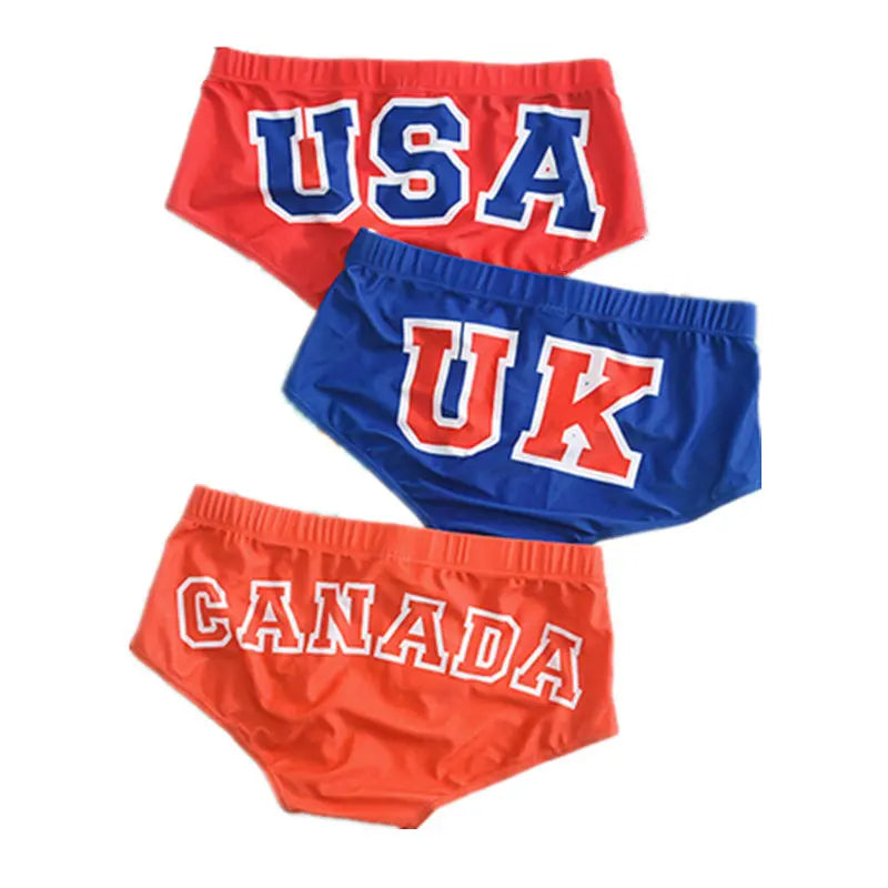 Men's Canada UK USA Flag Swimming Trunks Swimwear