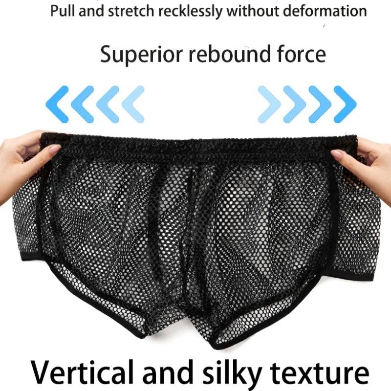 Men's Loose Fitting Mesh Boxer Briefs Underwear