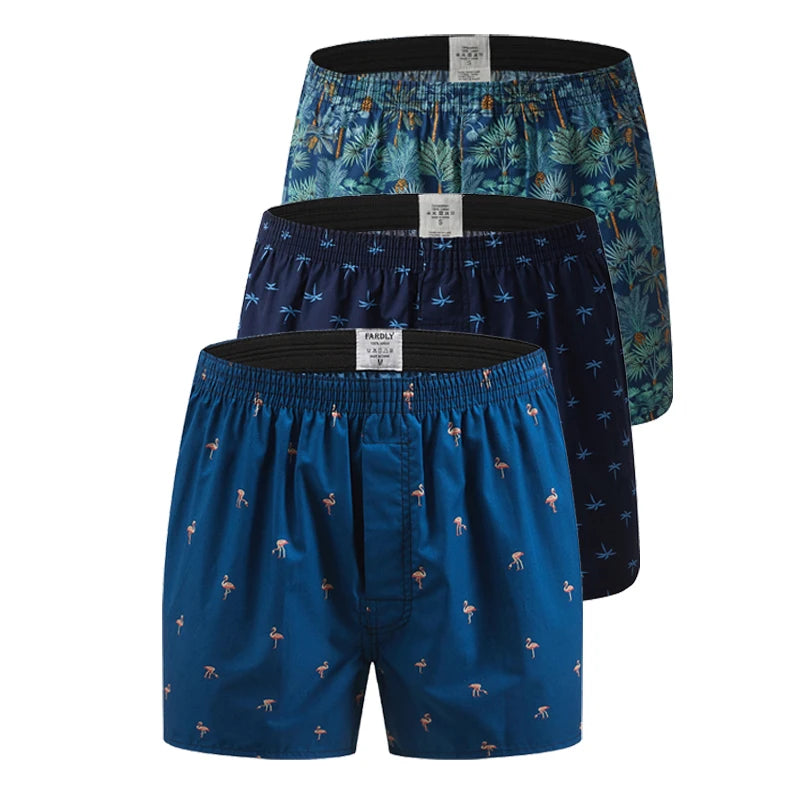 Men's Cotton Boxer Shorts Underwear (3-pack)