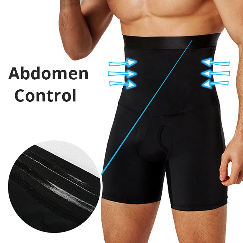 Men Tummy Control High Waist Compression Shorts Shapewear