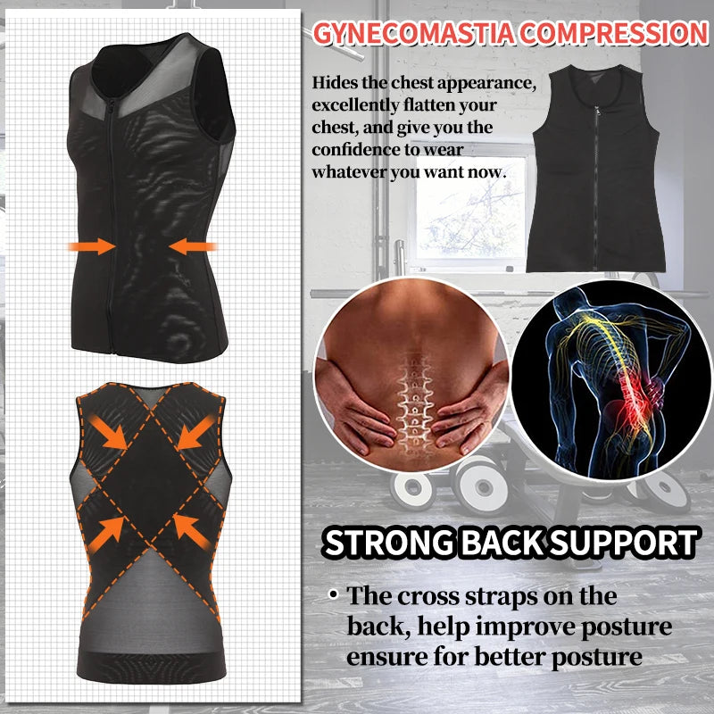 Men's Chest Slimming Shirt Body Shaper Shapewear