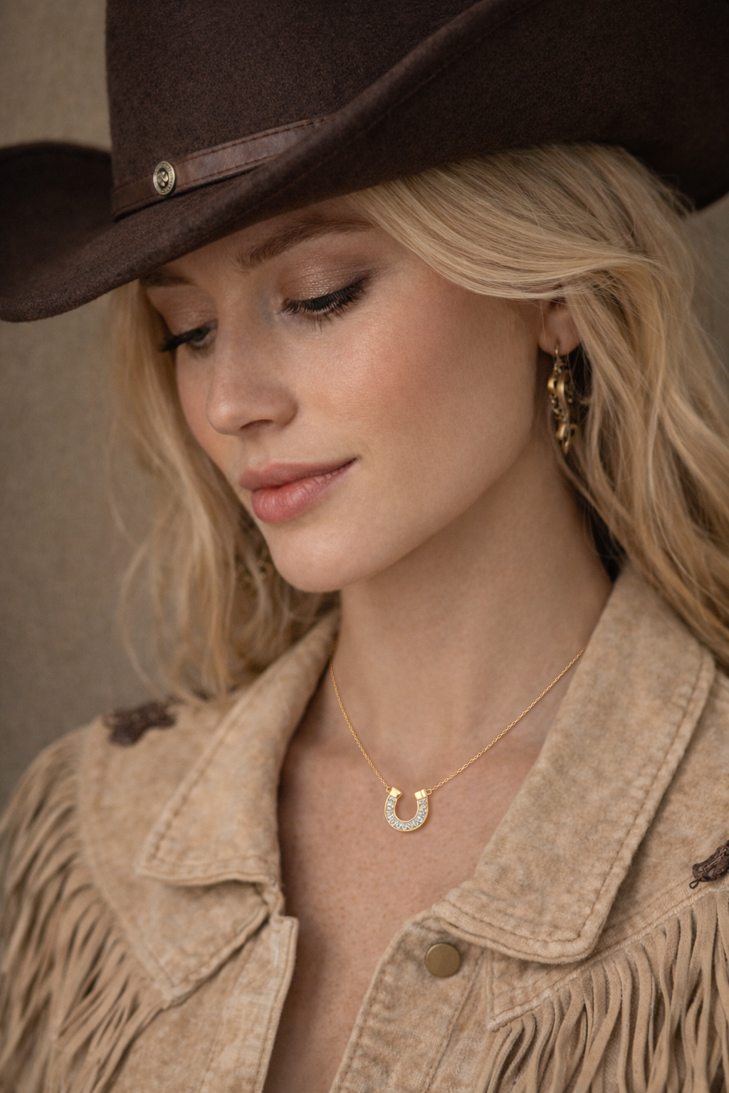 Off To The Races Horseshoe Necklace