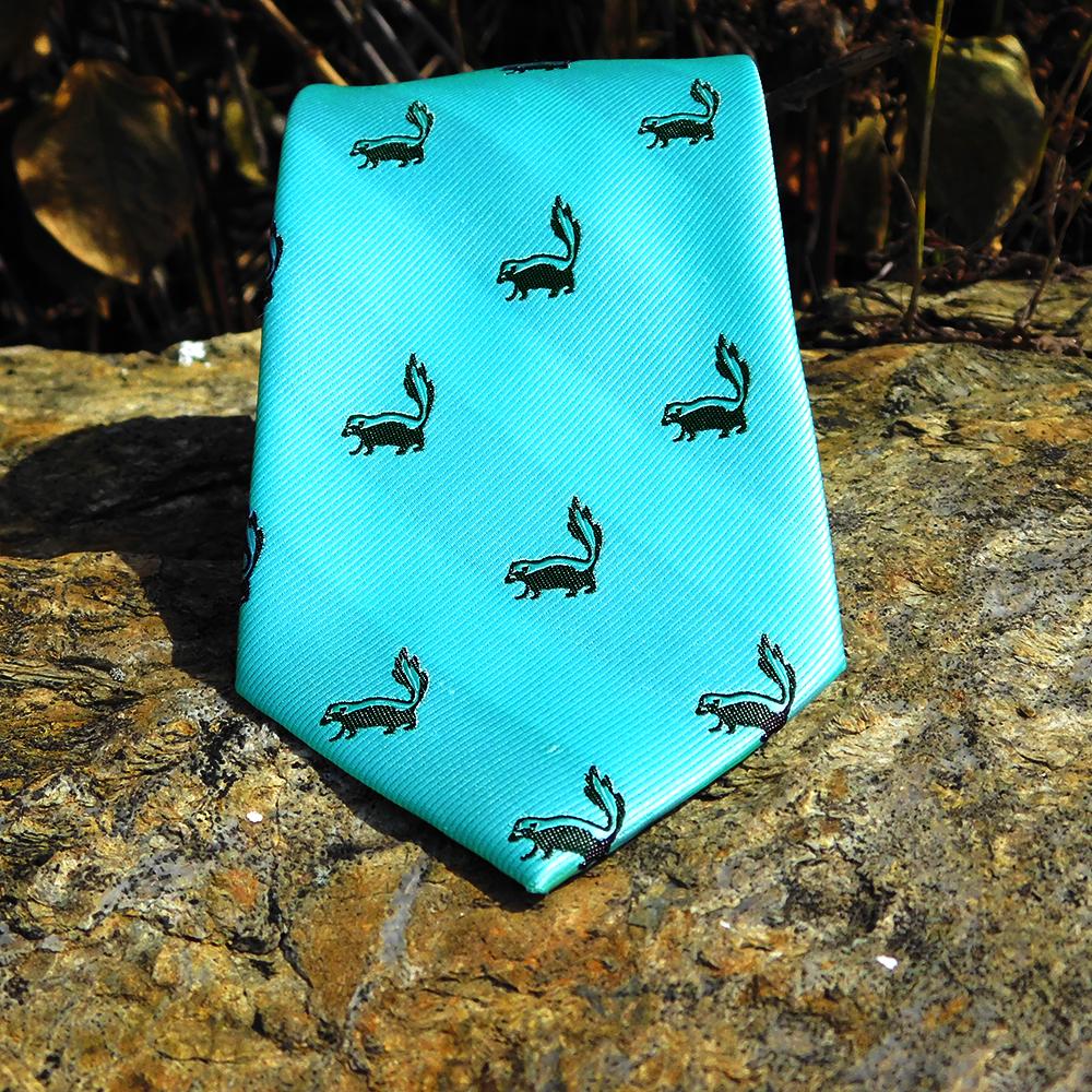 Skunk Necktie - Sea Green, Woven Silk