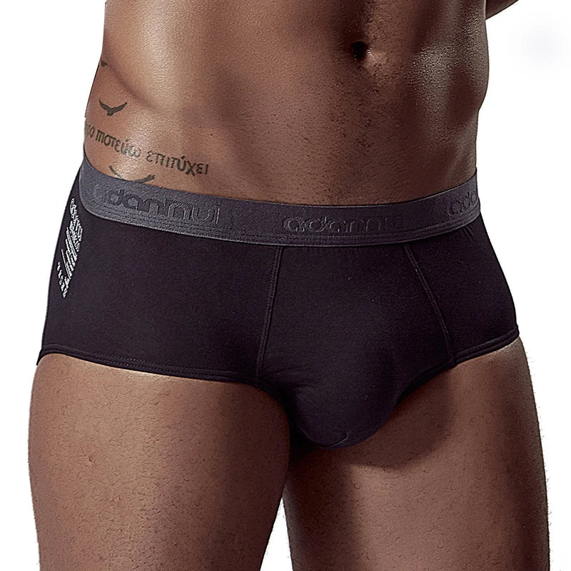 Solid Breathable Bikini Cotton Men Underwear