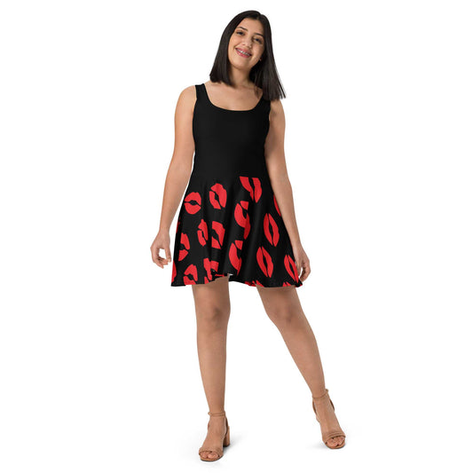 SMOOCHES ALL OVER Print Skater Dress