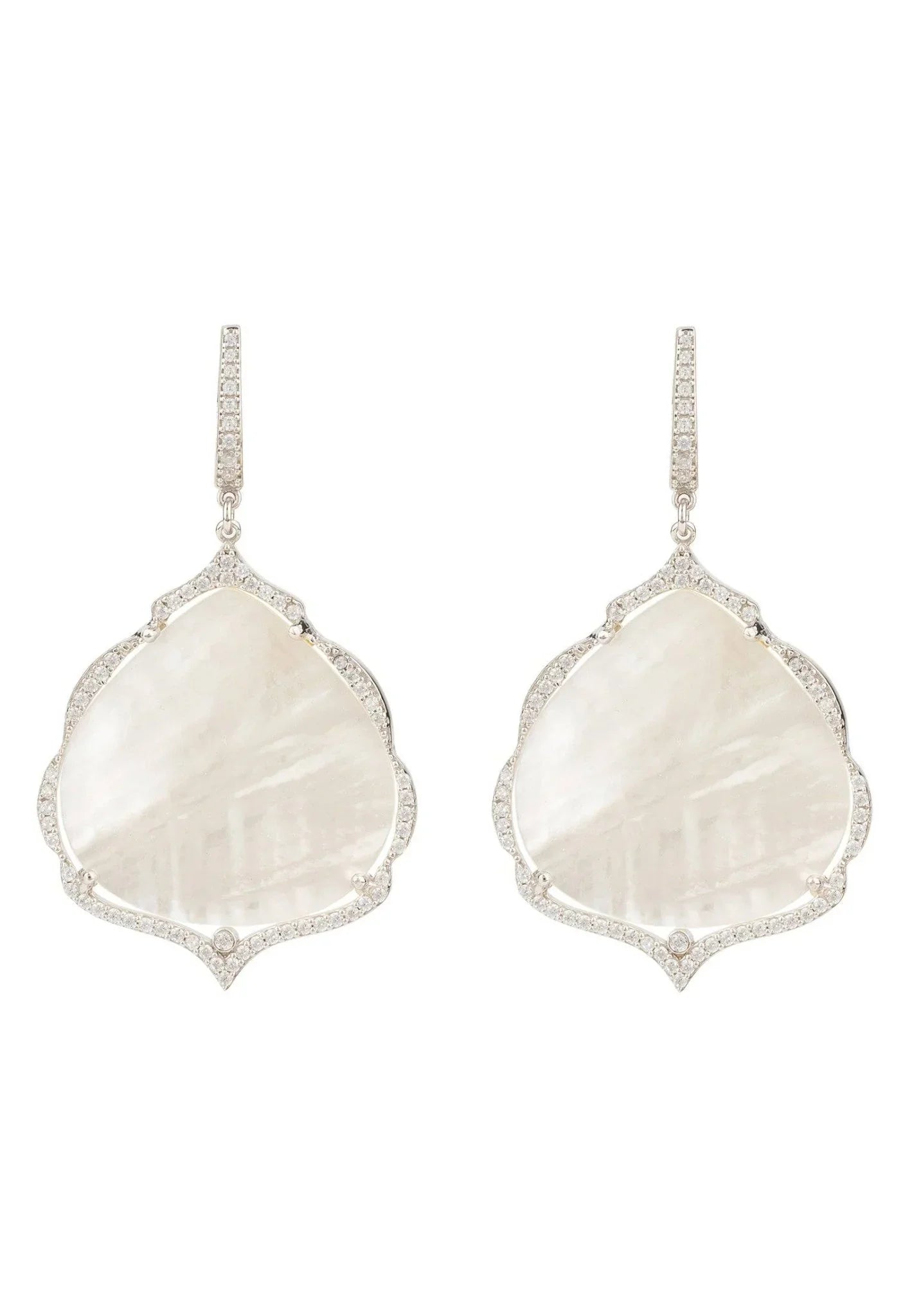 Antoinette Earrings White Mother of Pearl Silver