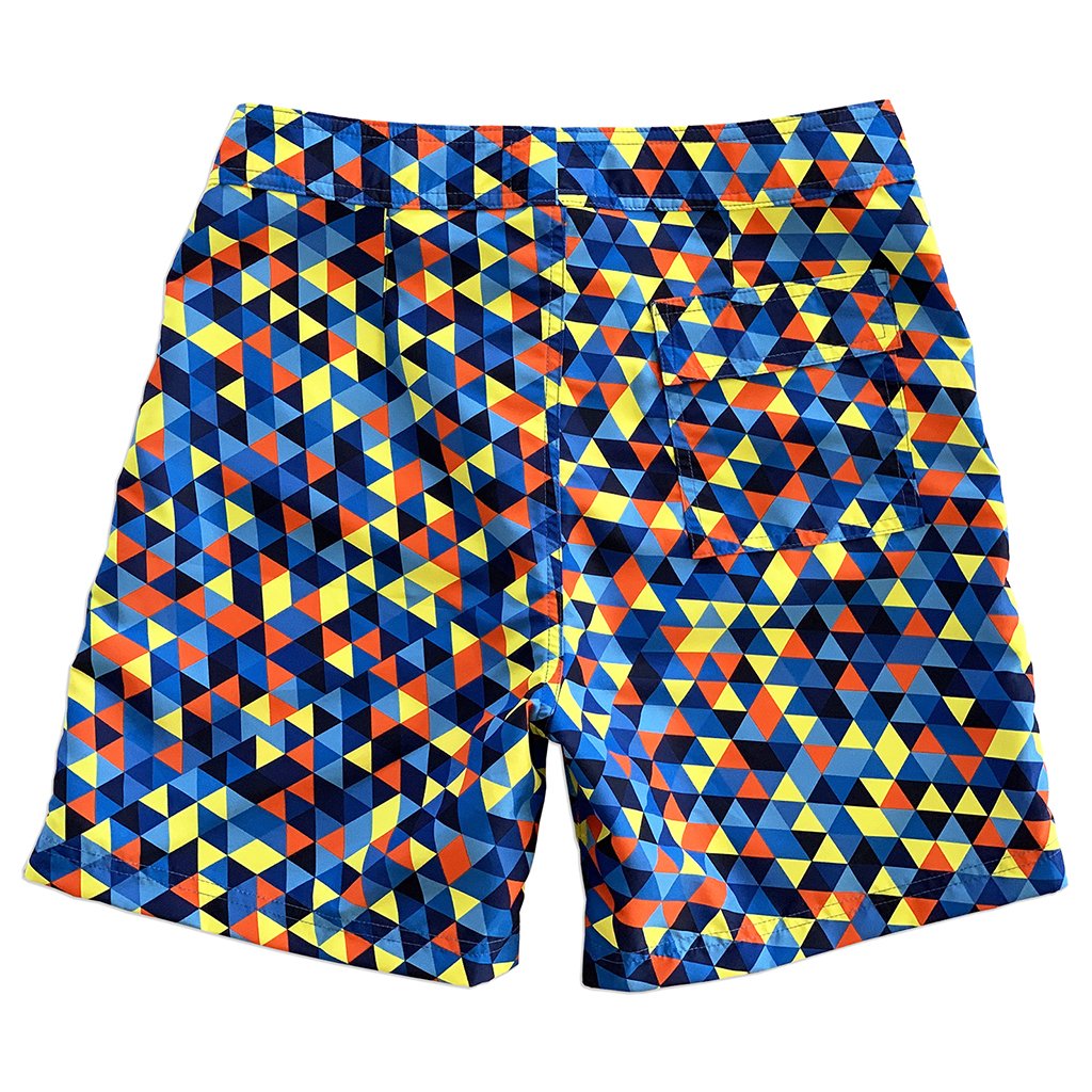 La Palma Eco-Beachwear Surf Geometric Blue 17" Boardshorts