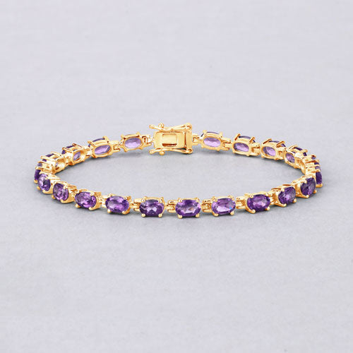 7.98 Carat Genuine Amethyst .925 Sterling Silver Bracelet