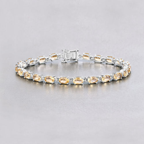 9.03 Carat Genuine Citrine .925 Sterling Silver Bracelet
