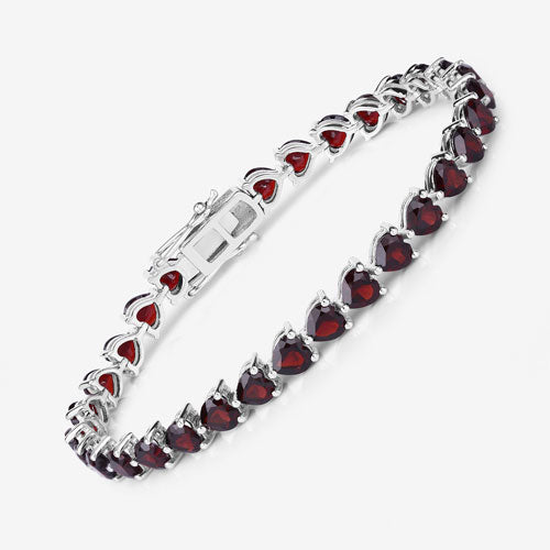 15.50 Carat Genuine Garnet .925 Sterling Silver Bracelet