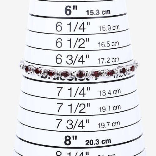 1.80 Carat Genuine Garnet .925 Sterling Silver Bracelet