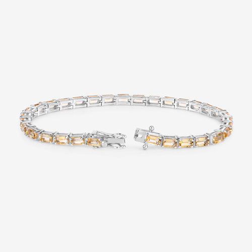 12.80 Carat Genuine Citrine .925 Sterling Silver Bracelet