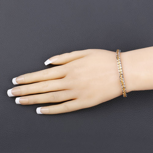 8.25 Carat Genuine Citrine .925 Sterling Silver Bracelet