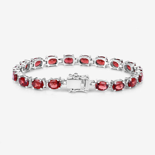 15.30 Carat Genuine Garnet .925 Sterling Silver Bracelet