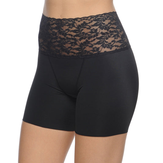 Boy Short Slimmer With Lace Waist Band Black