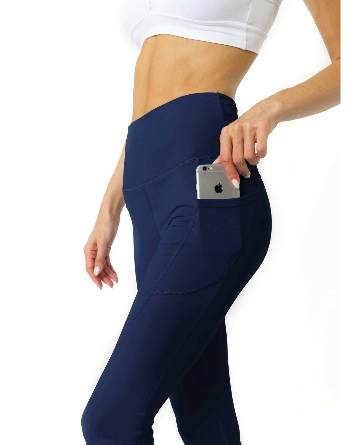 Leggings de yoga de cintura alta - Azul marino