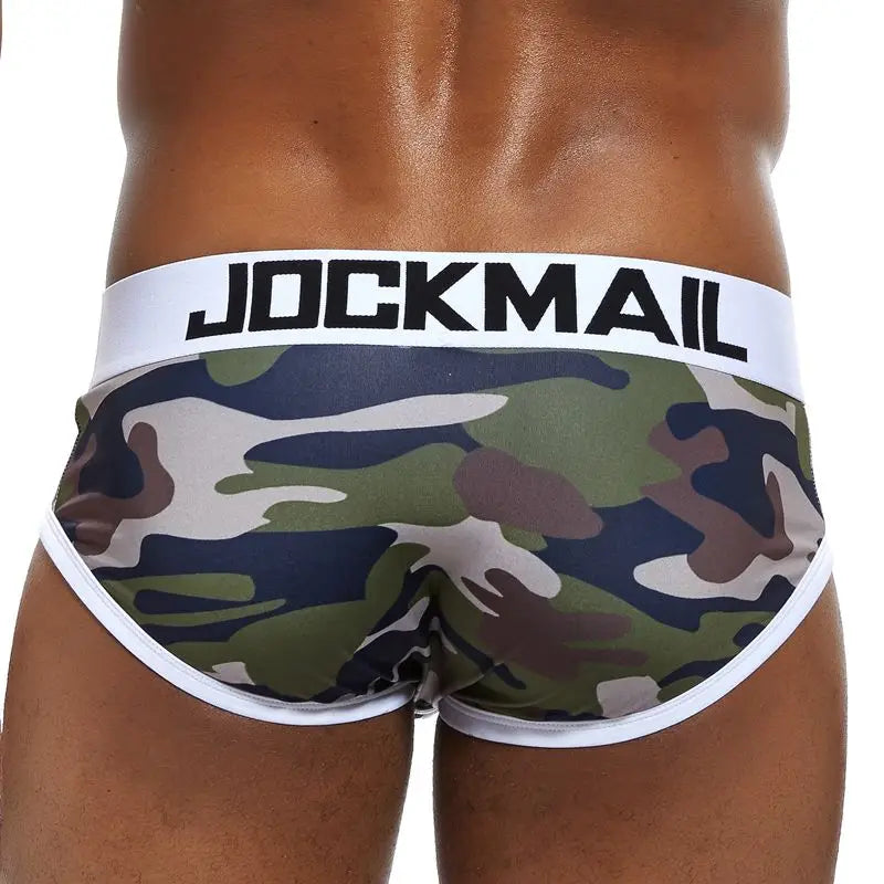 Calzoncillos tipo slip de seda helada con estampado de camuflaje para hombre de JOCKMAIL