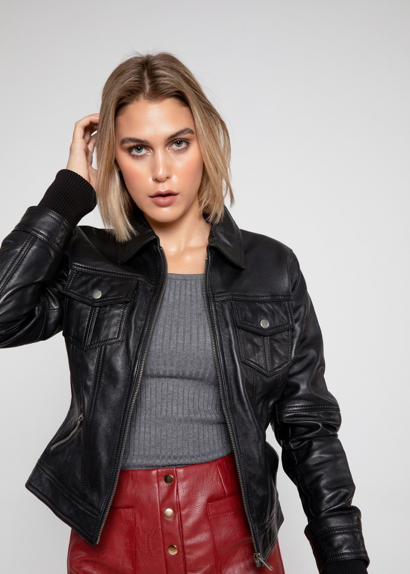 Chaqueta de cuero para mujer Annalise