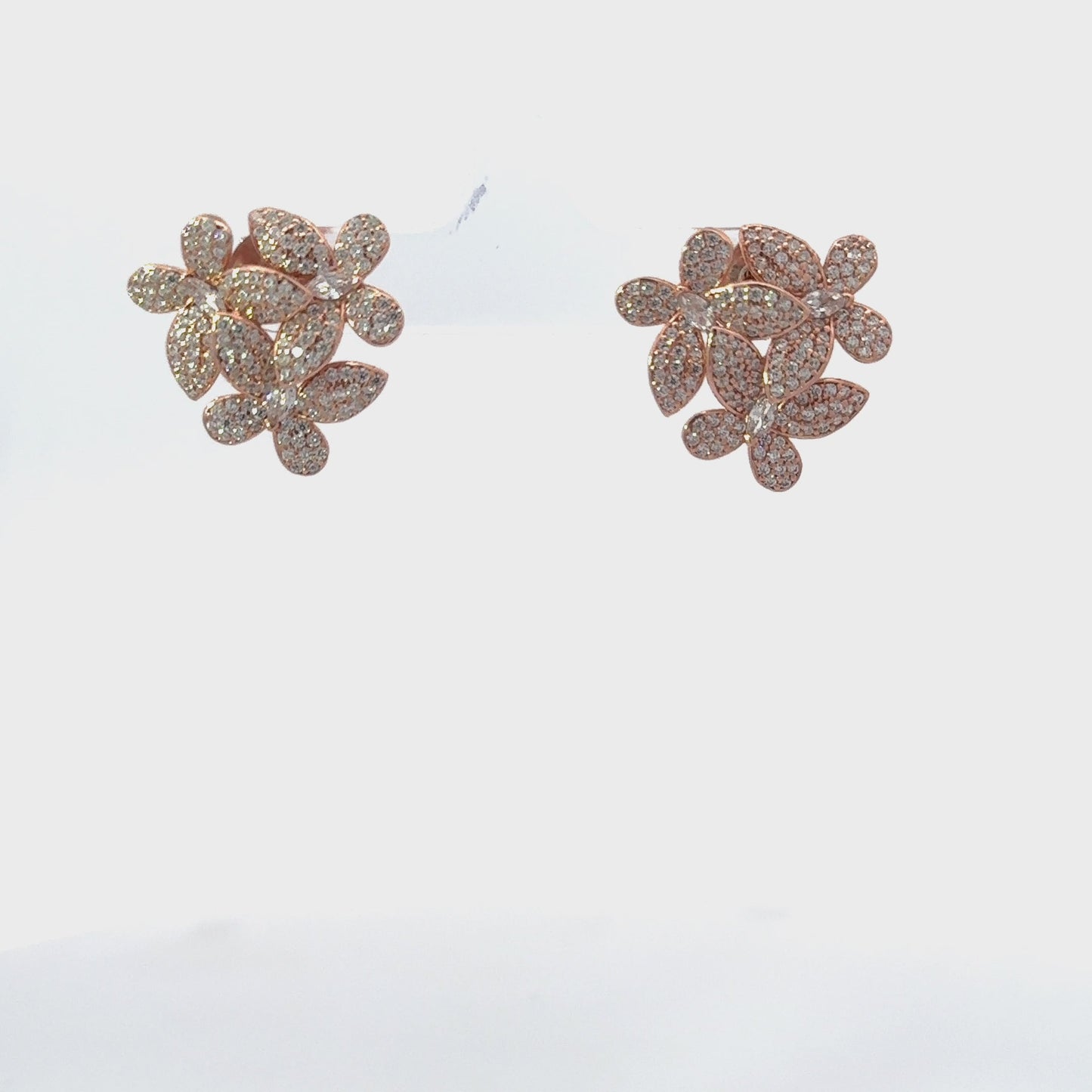 Flowers Large Stud Earrings Rosegold