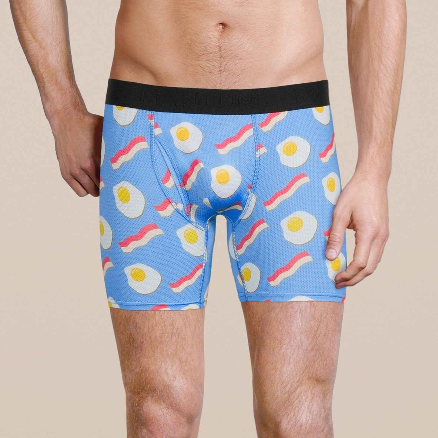 Men's Bacon and Eggs Boxer Brief Underwear and Sock Set