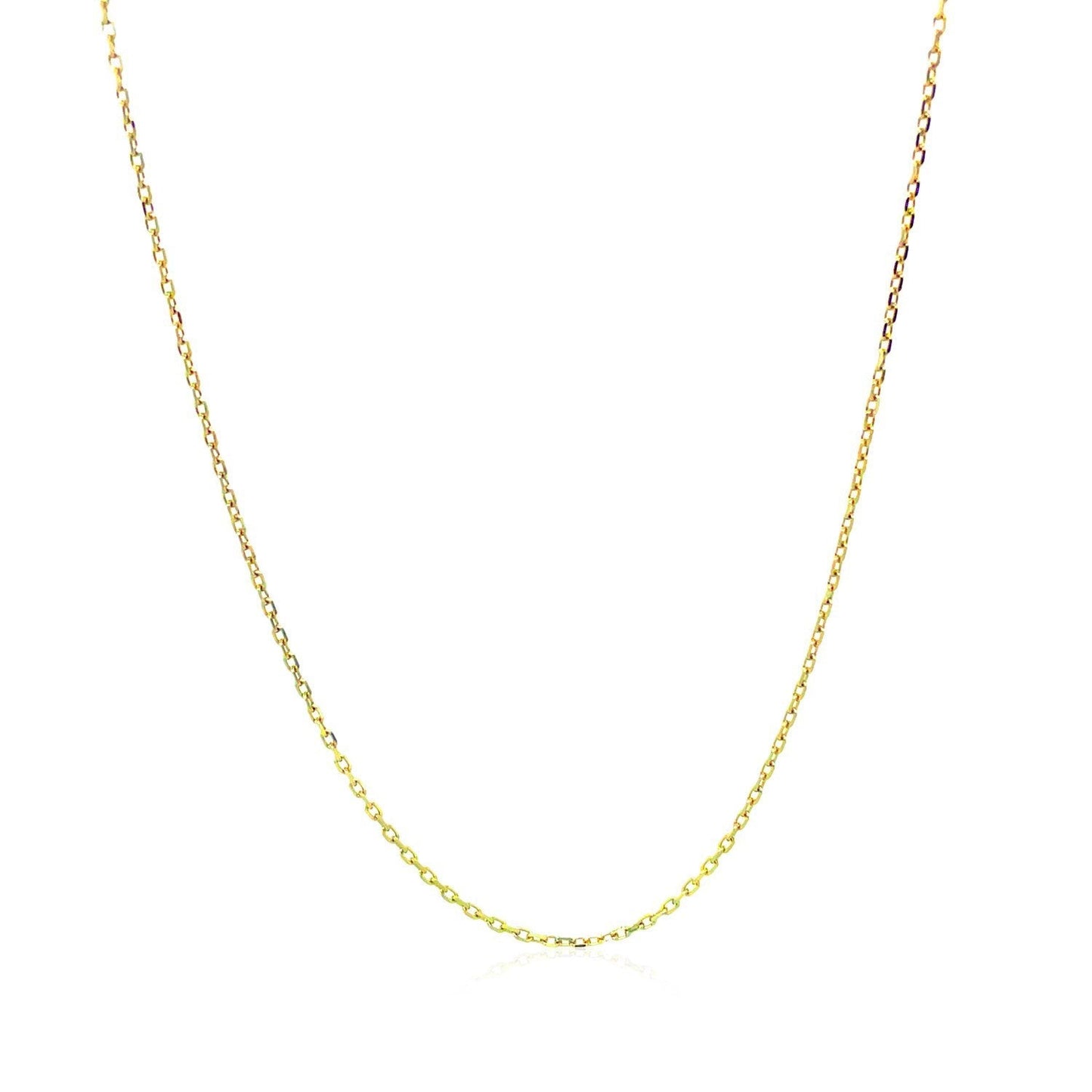 18k Yellow Gold Diamond Cut Cable Link Chain (0.80 mm)