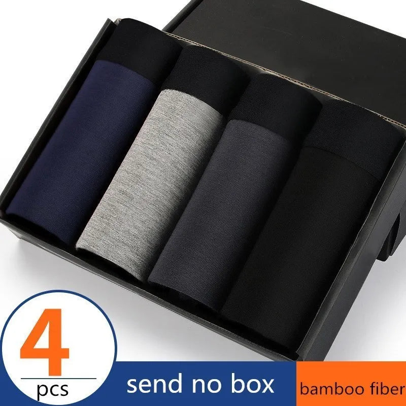 4 bóxers de fibra de bambú para hombre