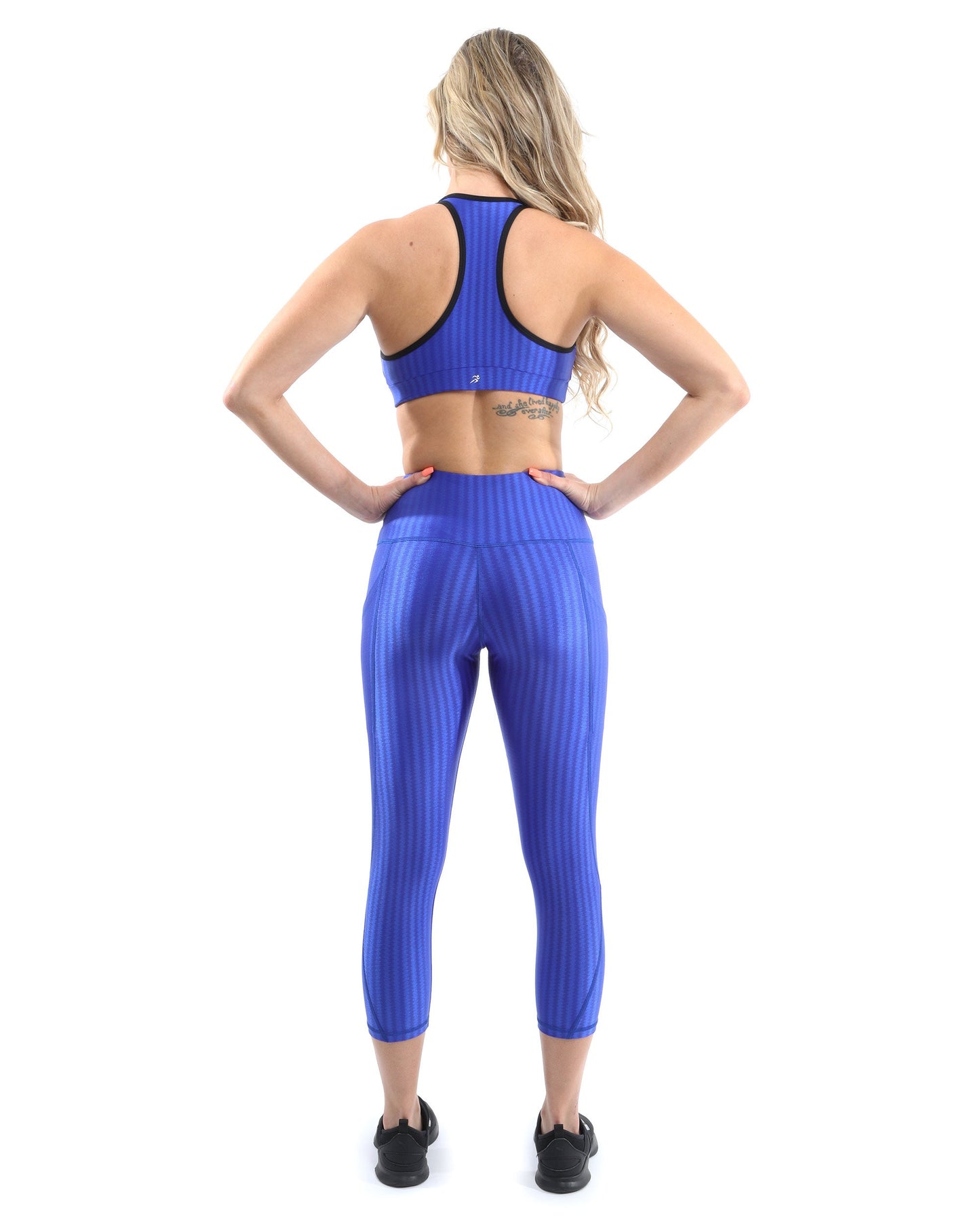 Conjunto deportivo Firenze Activewear: leggings y sujetador deportivo, color azul [MADE IN ITALY]