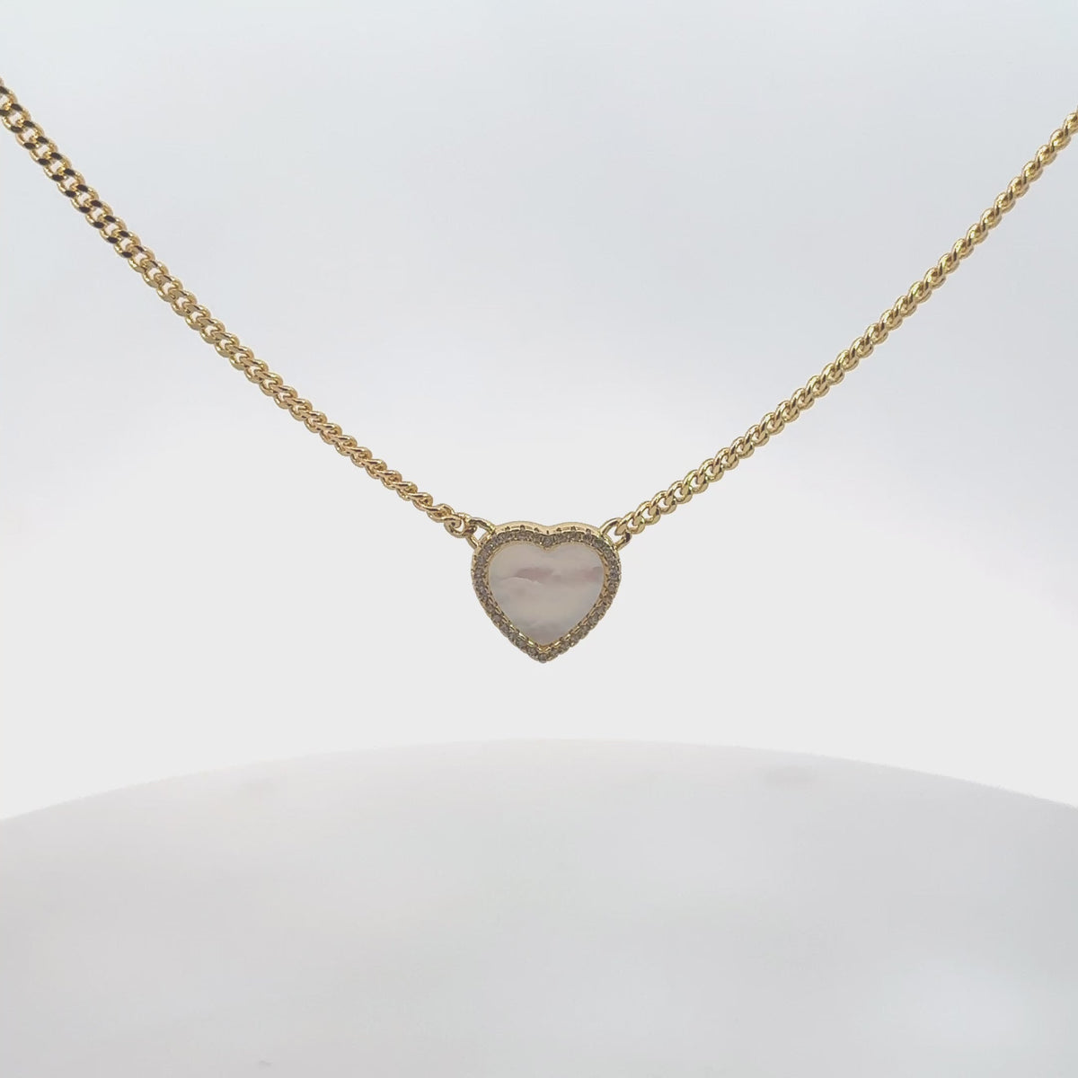 Heart Mother of Pearl Necklace Gold
