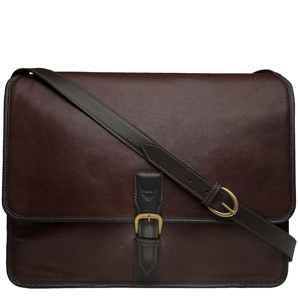 Hidesign Harrison Buffalo Leather Laptop Messenger