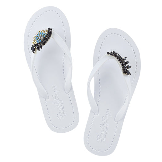 Eyes - Embroidered Flat Flip Flops Sandal