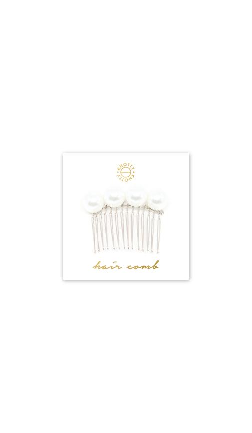 XL Pearl Hair Comb | Pearl/Rhodium