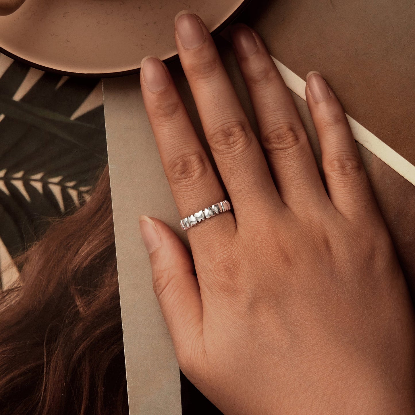 925 Sterling Silver Oxidized Silver Ring Women 0.42cm Width