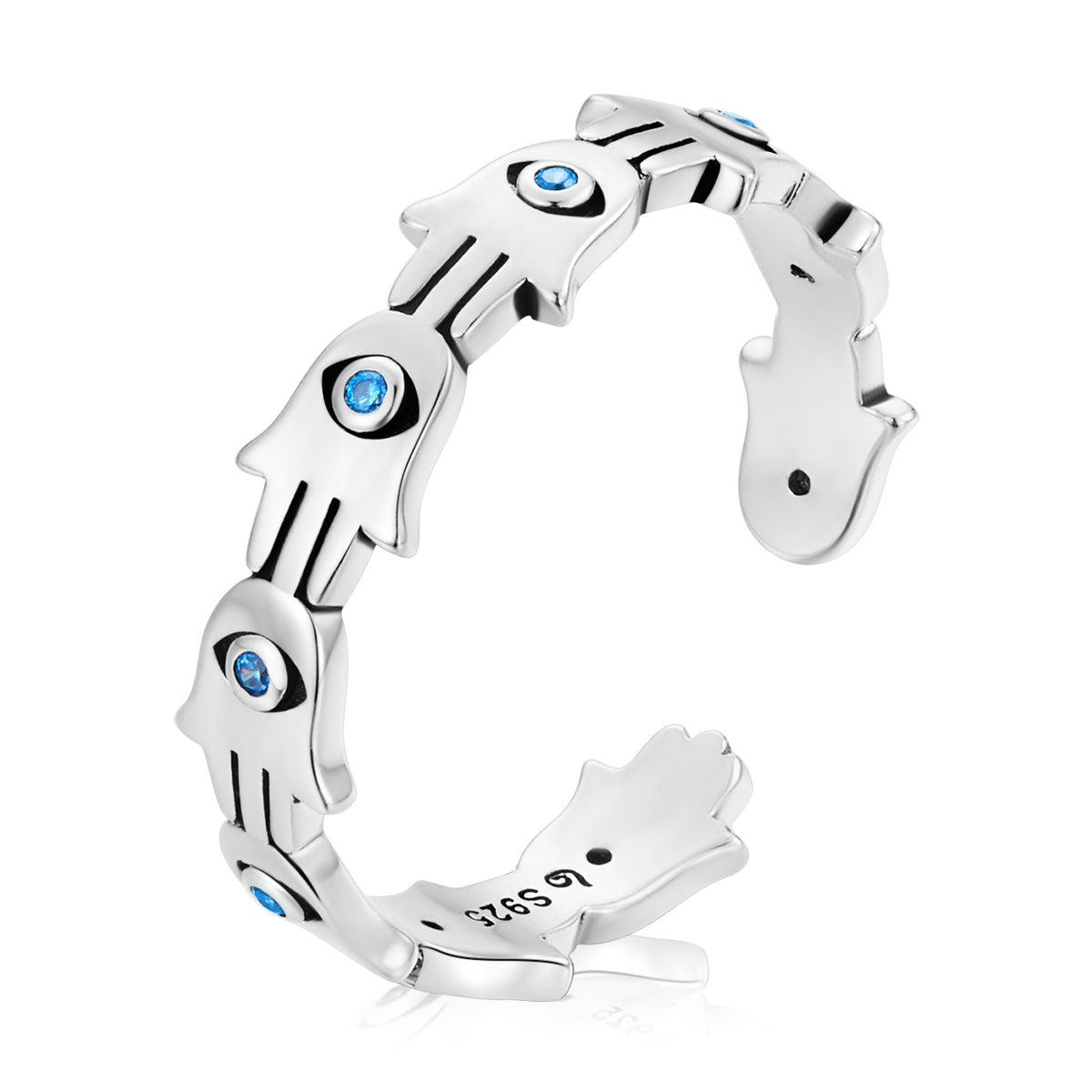 S925 Sterling Silver Pavé Setting CZ Oxidized Silver Ring