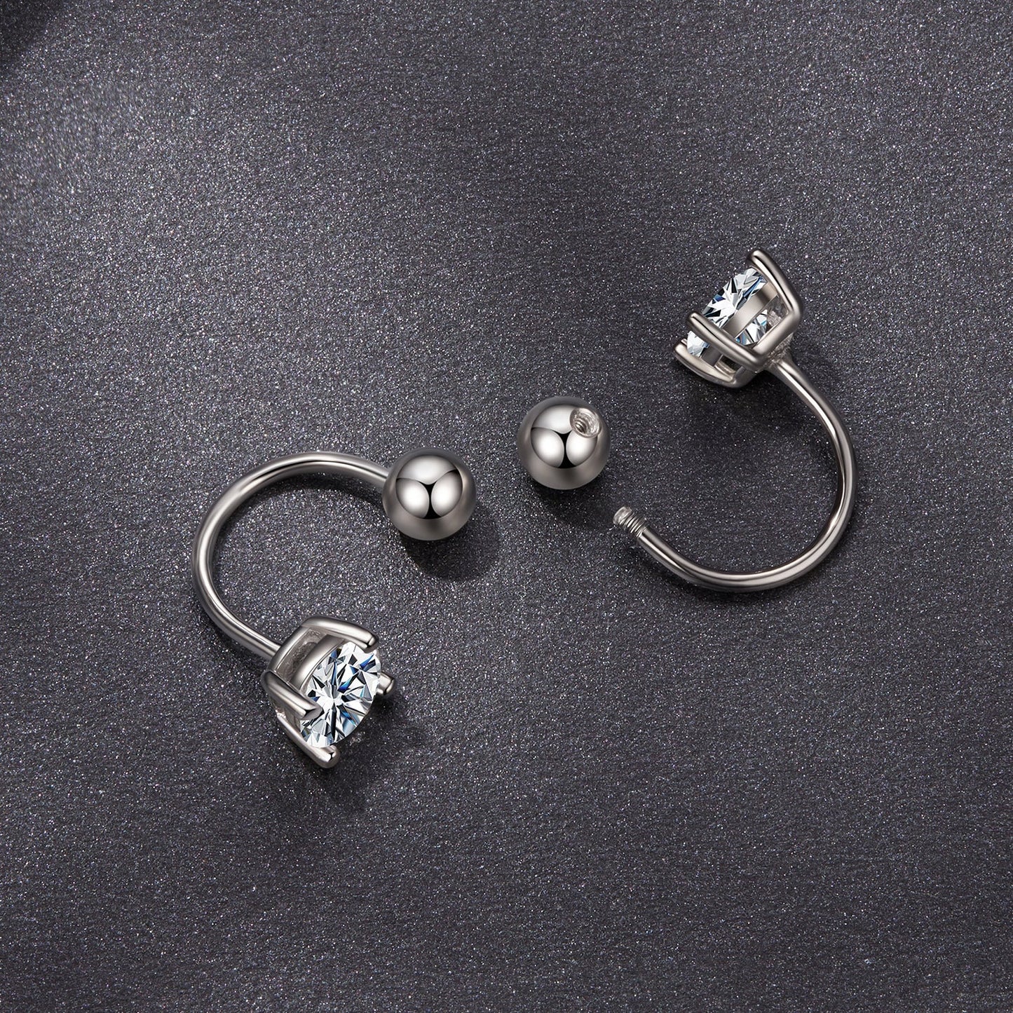 925 Sterling Silver Moissanite 0.1ct Earrings 1.3cm for Women