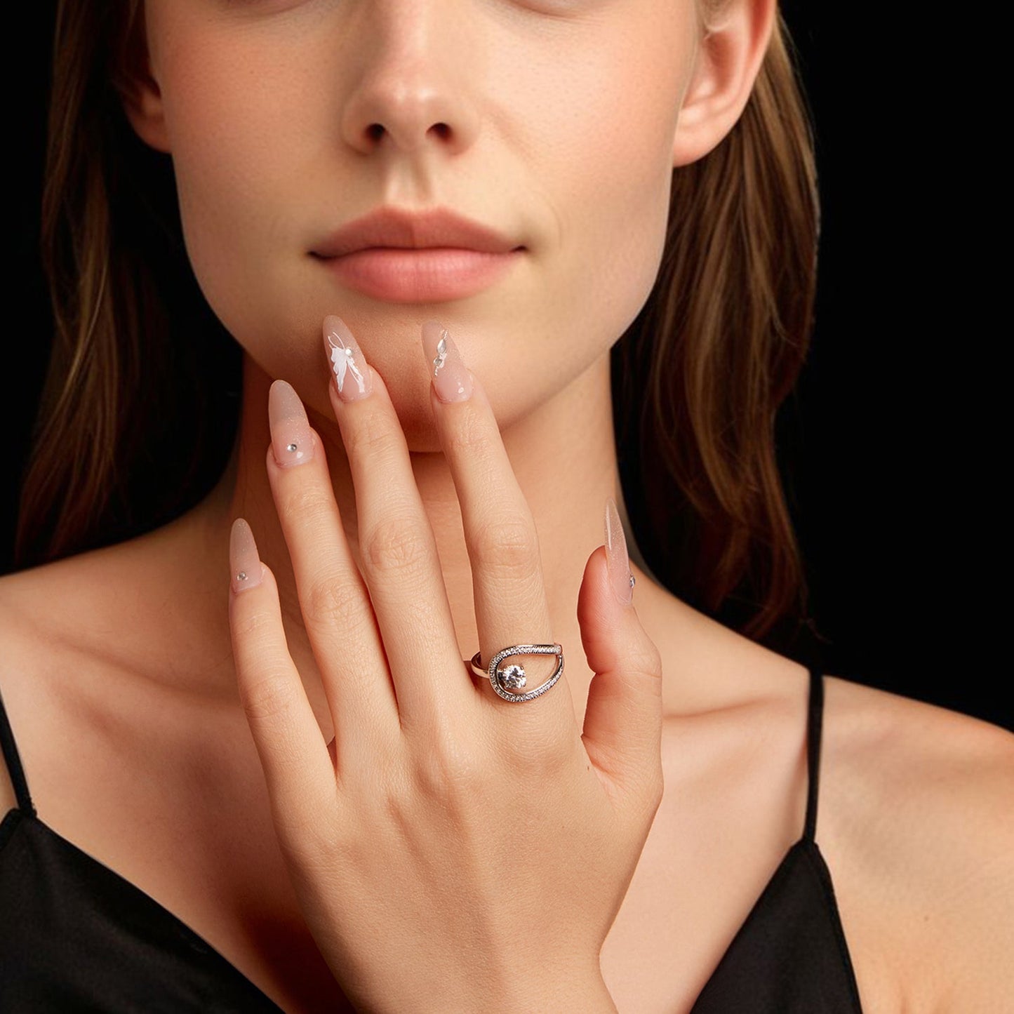 925 Sterling Silver 0.50 Carat Moissanite Ring Size 6 for Women