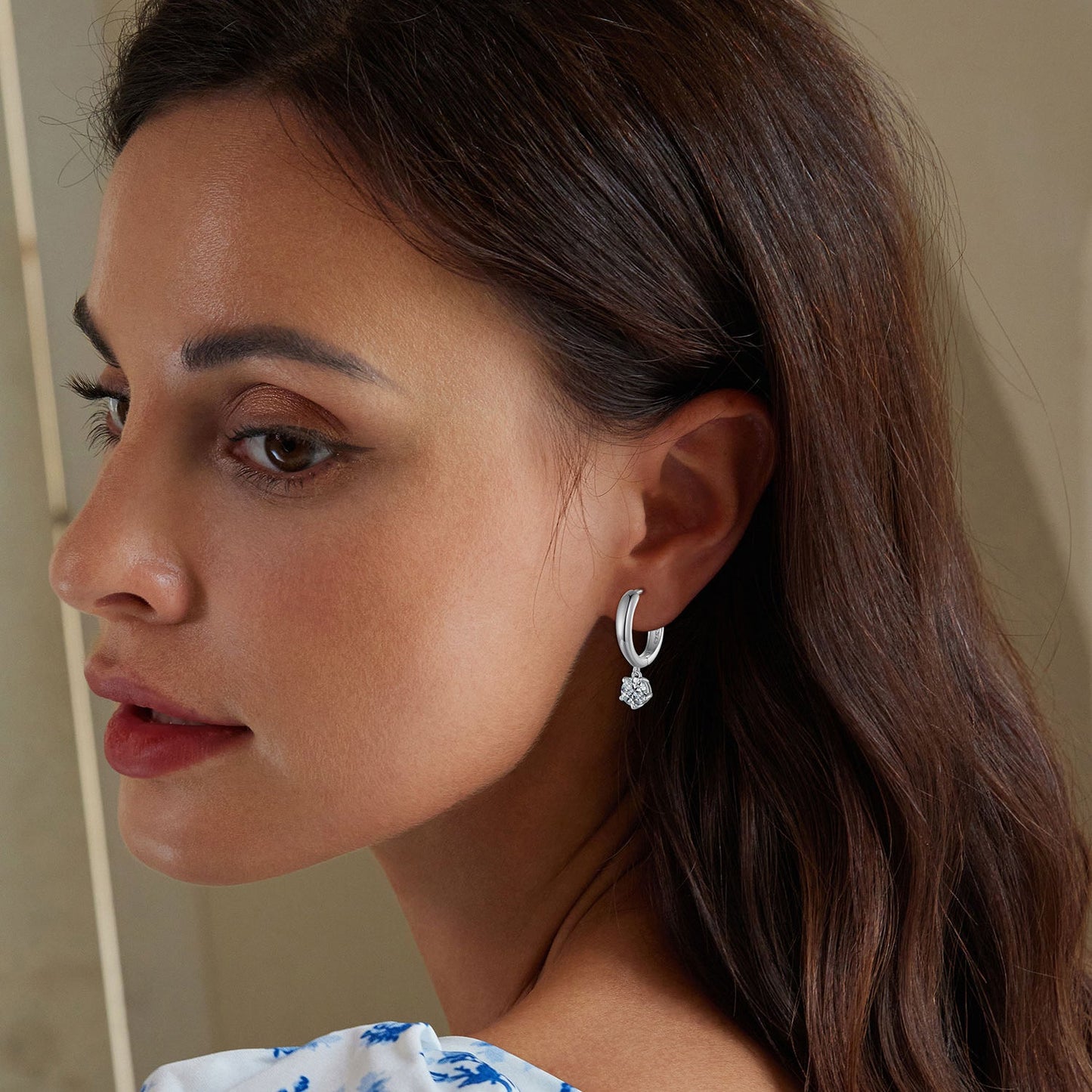 S925 Sterling Silver 0.50 Carat Moissanite Earrings for Women